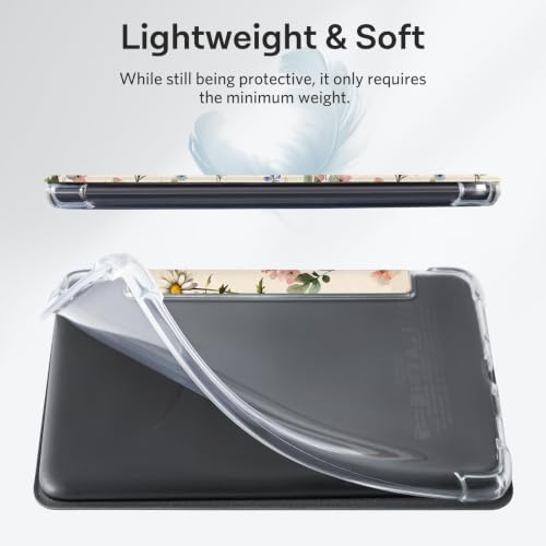 Image of CoBak Case for 6 inch Kindle 11th Gen (2024 and 2022 Release) - Ultra Slim Transparent Clear TPU Back Shell Protective Cover with Auto Wake /Sleep for Kindle 11th Generation 2024 Release, AntiqueFloralia