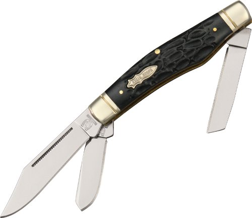 Rough Rider Knives 1386 Bark Bone Gunstock Pocket Knife with Jigged Bark Bone Handles