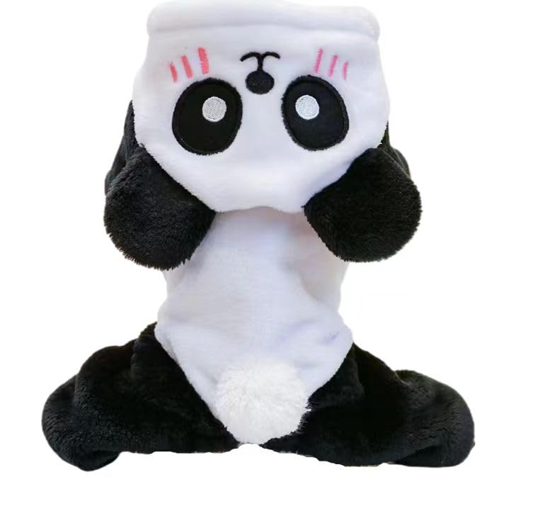 Generic Dog Jumpsuit - Small Dog Clothes - Female - White - Animal Pattern - Plush & Breathable - Winter & Summer - Polyester - Machine Wash - Size XL