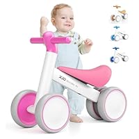 XJD Baby Balance Bike 1 Year Old Toddler Ride On Toys for 10-24 Months Baby Trike Garden Toys First Bike 1 st Birthday Toys for Girls Boys Toddler bike No Pedals (Pink White)