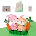 Produktbild uniqHeart® Handgemachte 3D Pop-Up Oster-Karte Hasen-paar - inkl. edlem Wachs-Siegel und Geschenk-Umschlag - Glückwunsch-Karte - Frohe Ostern - Oster-Gutschein - Osterfest - Oster-hase