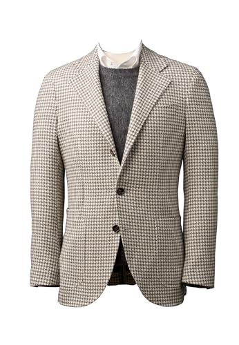 Mens Houndstooth Dogstooth Notch Lapel Two Button Slim Fit Prom Wedding Tuxedo Blazer Jacket Coat