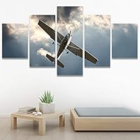 SIGNWIN 5 Panel Canvas Wall Art Modern Art Expressive Hot Air Balloon Minimalist Multicolor Photography Transportation for Home Decorations Ready to Hang - 60