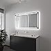 Produktbild SARAR LED Badspiegel Spiegel Badezimmerspiegel mit Beleuchtung 130x100 cm Made in Germany eckiger Wandspiegel Mirror Spiegel Bad mit Licht Pesaro