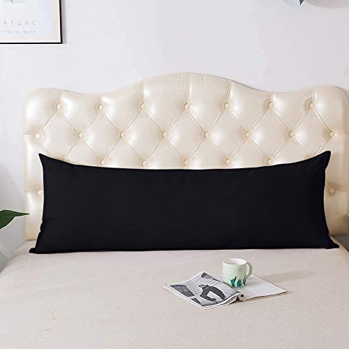 Cotton Delight Body Pillow Cover Pillowcase 20 x 72 Zipper Closure 100% Cotton Blend Premium 1pc Black Body Pillowcases Pillow Covers, 20 x 72 inch