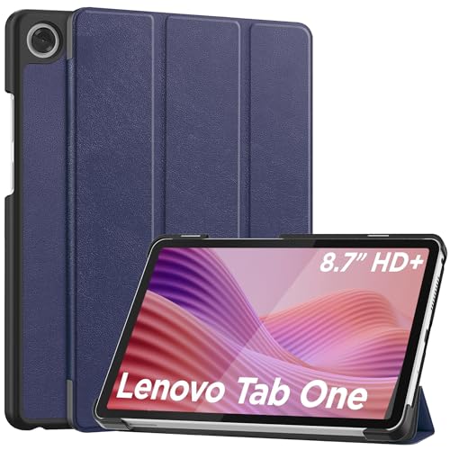 Coque Lenovo Tab One 8.7 2025 TB336FU rigide bleue avec fonction veille réveil automatique