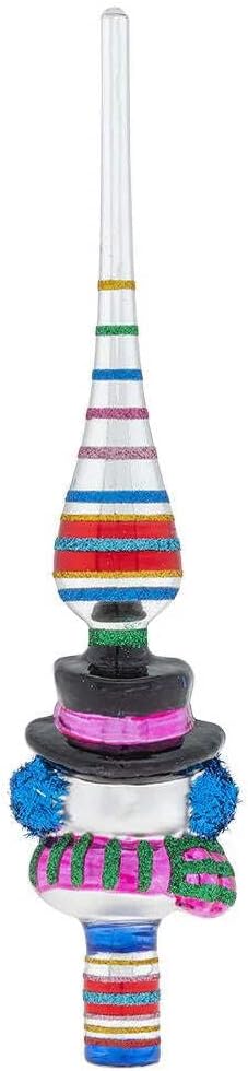 Shiny Brite Christmas Confetti 11.5", Snowman Finial