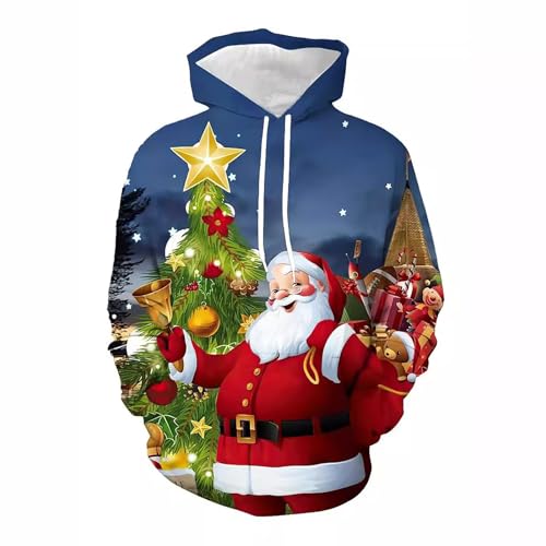 Sweat renne 3D homme à capuche le cadeau parfait pour les fêtes
