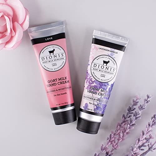 Dionis Goat Milk Skincare Lovely Lavender Hand Cream Set Of 2- Lavender & Love Scented 1Oz Mini Lotions Gift Box For Dry Hands - Paraben Free Travel Size Moisturizer Packed With Vitamins & Minerals #TOP1