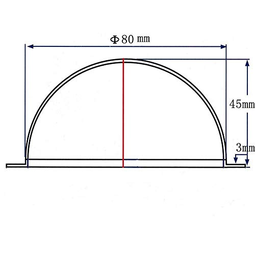 Trolleyshop Diameter 3.15Inch/80Mm W/ 4 Holes Acrylic Flange Plastic Hemisphere Indoor/Outdoor Cctv Replacement Clear Dome Camera Cover Security Dome Camera Housing #TOP6