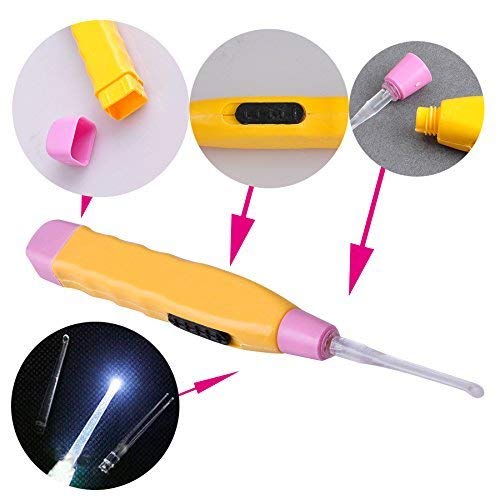 DEBIRE LED Flashlight Earpick with Tweezer and Spoons in Case Earpick (Pack of 2) 2