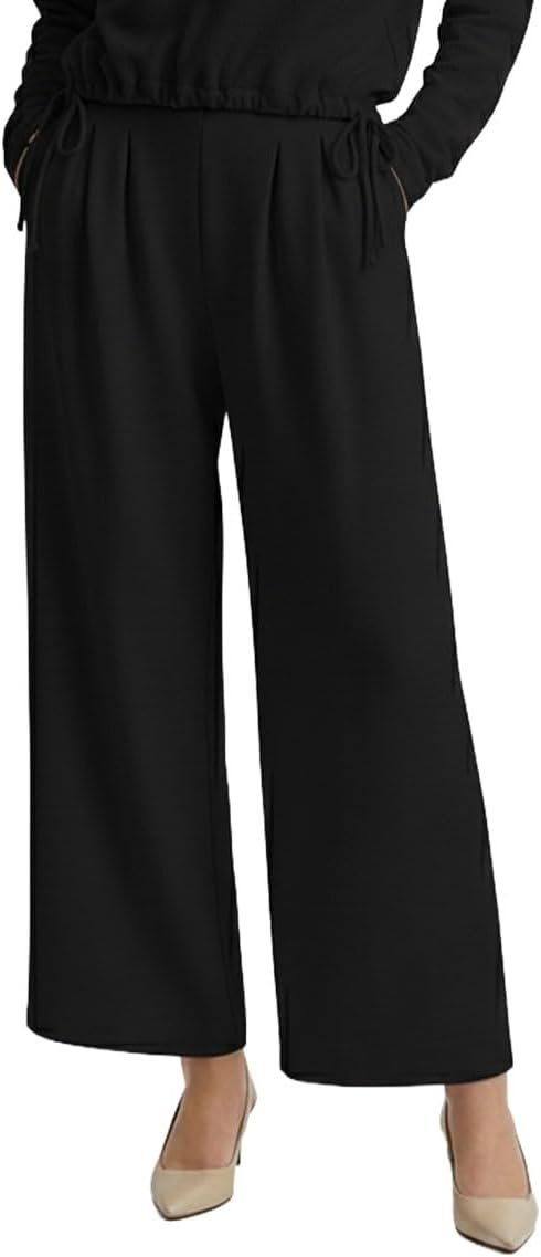 Wide Leg Lounge Pants for Women - Soft & Comfortable Trouser for Loungewear - High Waisted Flowy Pants with Pockets