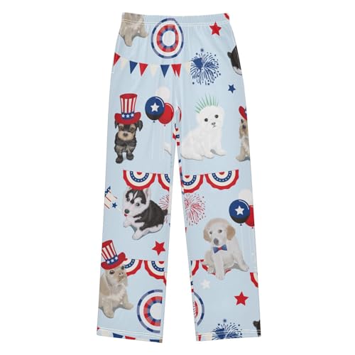 Dogs and Stars Boys Pants Boys Athletic Pants Long Pant for Boy with Pockets Wide-Leg Size 6-14Y