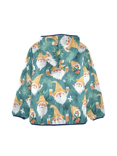 Summer Gnomes Leaves Girls Fleece Jacket Girls Fall Jacket Boys Coats Zip Up Hoodie Children Sherpa Warm Outerwear 2-10T2