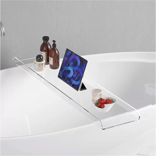 Toallero de acrílico para bañera elegante estante de almacenamiento transparente 2