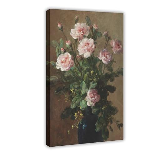 Poster rose vintage sur toile 40x60 cm pour la décoration du salon