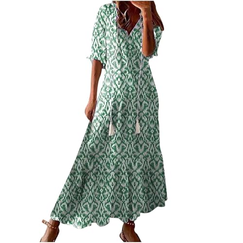 Sommerkleid Damen Lang Elegant Strandkleider Große Größen Sommerkleider Leicht Und Luftig Hohe Taille Maxikleider Freizeit Abiballkleider...