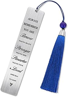 cobee Inspirational Bookmarks with Tassel, Metal Ruler Motivational Bookmark Book Page Markers Inspirational Graduation Gifts Book Lovers Gifts for Women Men Birthday