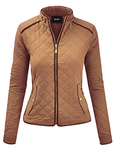 FASHION BOOMY Women's Quilted Padding Vest - Lightweight Zip Up Jacket - Regular