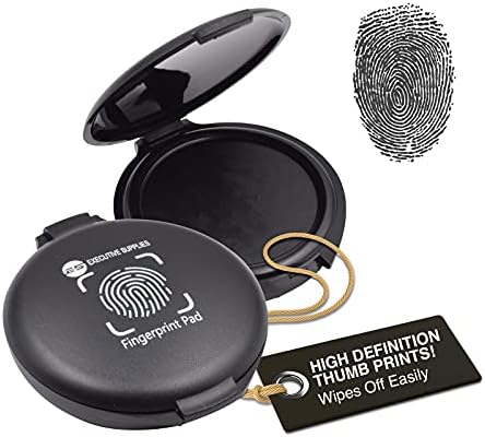 Fingerprint Ink pad, inkless Thumb Print Stamp pad, Black, for Notary Supplies, Identification Security ID Fingerprint Cards, Law Enforcement Fingerprint kit ,Finger Print Stamp pad