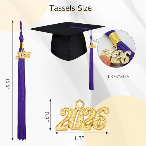 Image of GraduationMall Single&Multiple Color Graduation Tassel with 2026 Year Charm 9 inch