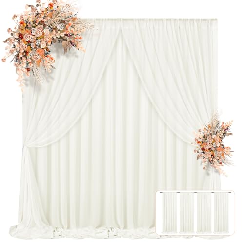 Rideaux de fond en mousseline fluide 1,5 x 3 m pour décoration haut de gamme