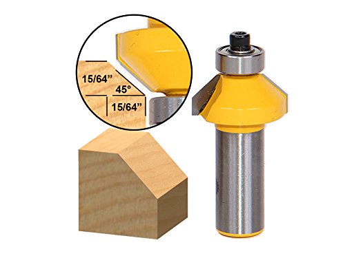 Image of YONICO Chamfer Router Bits Edge Forming 45 Degree 1 /2-Inch Shank 13104