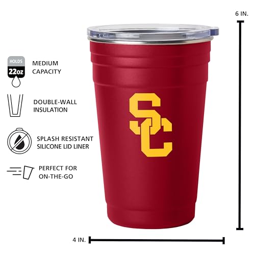 FANMATS NCAA USC Trojans 22 oz Stainless Tailgate Cup — Powder-Coated Steel | 22 Fluid Ounces | Team Color | Lid Included by FANMATS - Used condition - Image 5