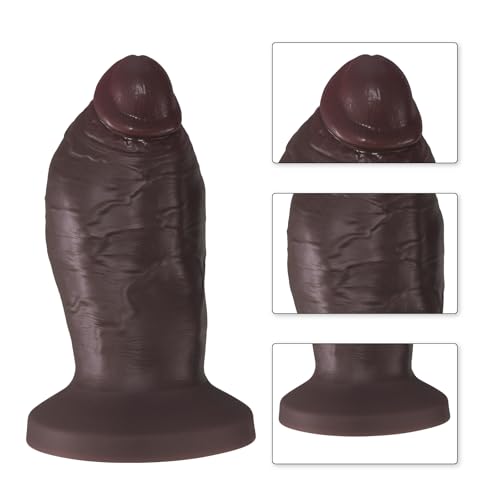 Image of 7.87'' Realistic Huge Thick Dildo for Women, Lifelike Soft Giant Dark Brown BBC Dildo with Strong Suction Cup, Silicone Adult Toys & Games for Advanced Male Female (Dark Brown)