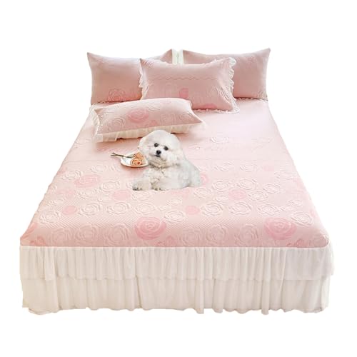 YCDZSW Sábanas Refrescantes, Protector Colchón Transpirable, Manta Enfriamiento, Sueño Óptimo, Que Absorben Humedad, for Verano, el Hogar y el Dormitorio (A Rosa,200×220 cm)