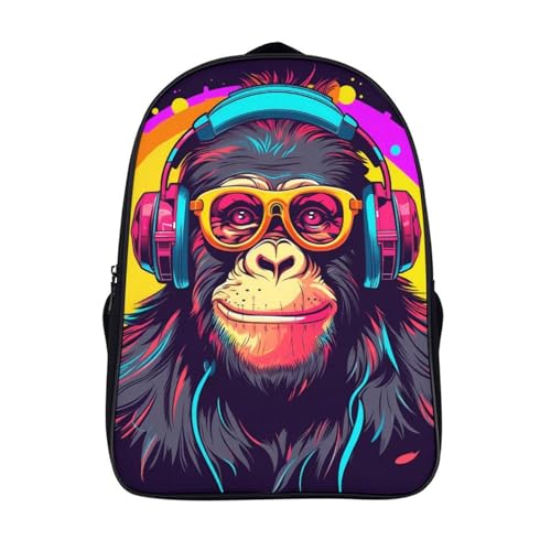 Mochila escolar estampada de lienzo para estudiantes y adolescentes de 40x28x16cm