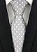 Men's Silk Tie Grey White Necktie Polka Dot Casual Modern Nectie 3.15 Inch Width