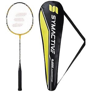 Amazon Brand – Symactive Blend Strung Badminton Racquet for Professional Players, S555, Yellow
