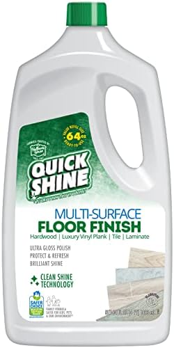 Quick Shine Multi Surface Floor Finish 64oz | Cleaner & Polish to use on Hardwood, Laminate, Luxury Vinyl Plank LVT, Tile & Stone (Packaging May Vary)