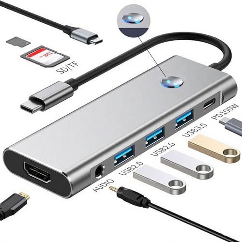 Adaptador USB C Hub divisor portátil para teletrabajo y café 6