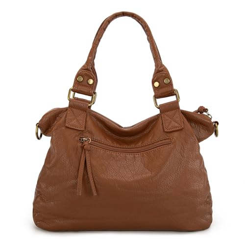 Image of Y2K Purses Hobo Bags for Women Roomy Washed Leather Handbags with Crossbody Strap