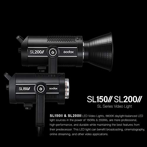 Godox SL200WII LED Dauerlicht Videoleuchte 5600K Weiss Licht, CRI 96 TLCI 97 Genaue Farbe, Eingebaute 8 FX-Lichteffekte… – Bild 3