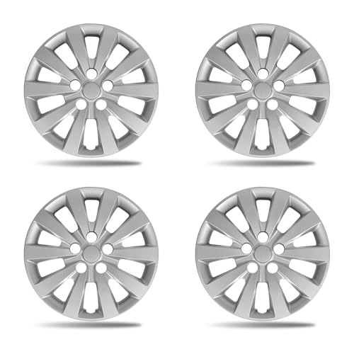 Paanlok 16 Inch Silver Steel Wheel Hubcaps for 2013-2019 Nissan Sentra & 2011-2025 Nissan Leaf OEM Replacement Covers Compatible with Part# 40315-3NF0B 4-Pack Snap On Rim Covers
