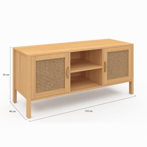 IDMARKET Meuble TV EDHEN Cannage 110 - vue 5