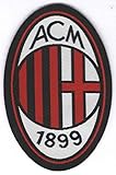 Patch microricamo HD Patch-Toppa Microricamata in HD/jacquard (Alta Definizione)Termoadesiva - scudetto Milan - Dimensioni : H. cm.8,5 x L. cm.5,4 - Made in Italy