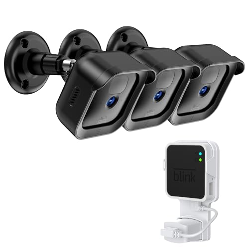 PlusAcc Supporto per Blink Camera Outdoor - Supporto a Parete Regolabile con Custodia per Blink Camera Outdoor (4a Gen) e Camera di Sicurezza Blink Indoor (3 pezzi)