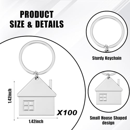 Image of House Key Chain House Shaped Pendant Keychains Home Keychain Set Cute Home with Window Key Charm Metal Keyring Gift