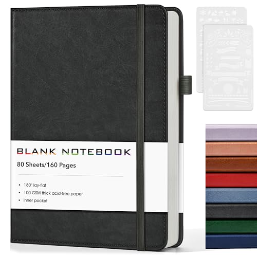A5 Leather Hardcover Blank Sketchbook