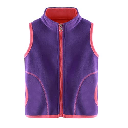 Baby Boys Girls Fleece Stand Collar Vest Warm Zip Up Sleeveless Toddler Fuzzy Fall Winter Outerwear with2