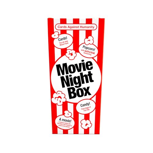 Cards Against Humanity: Movie Night Box • All-New Movie Pack + Popcorn with Clam-O-Naise Seasoning + Candy + A Movie • Mini Expansion