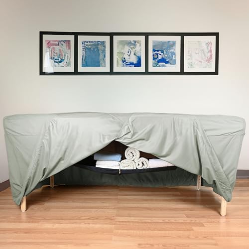 Jupe de table de massage microfibre infroissable gris mirage
