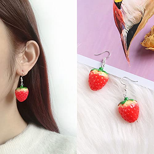 FUTIMELY Strawberry Jewelry Set - Red Strawberry Necklace, Earrings, Ring, Bracelet; Cute Food Fruit Charm Jewelry for Woman4