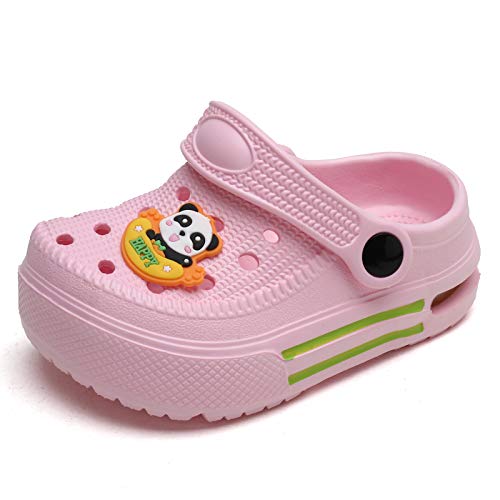 Madctoc Kids Boys Girls Garden Clogs Slippers Slip On Beach Pool Sandals Outdoor Hiking Lightweight Breathable Running Cute Cartoon Pink 29