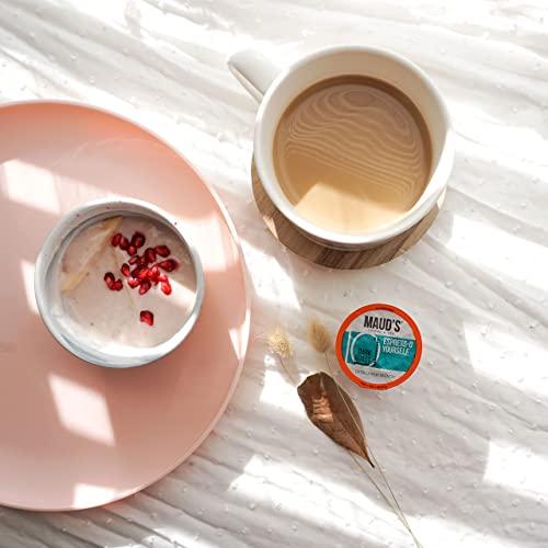 Maud's Decaf Espresso Coffee (Decaf Espress-O Yourself) 18Ct. Solar Energy Produced Recyclable Single Serve Decaf Espresso Coffee Pods, 100% Arabica Coffee California Roasted, Kcup Compatible #TOP6