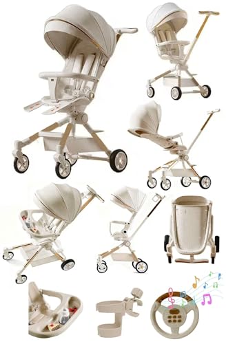 Rexhan 2 in 1 Baby Stroller, Foldable Pram, Feeding Chair, B